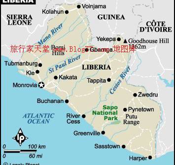 利比里亚旅行地图
