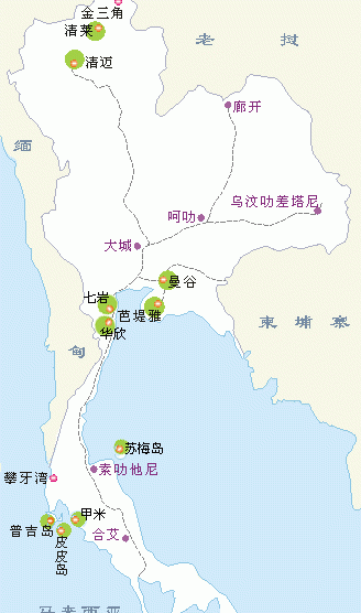 泰国地图,泰国地图高清中文版
